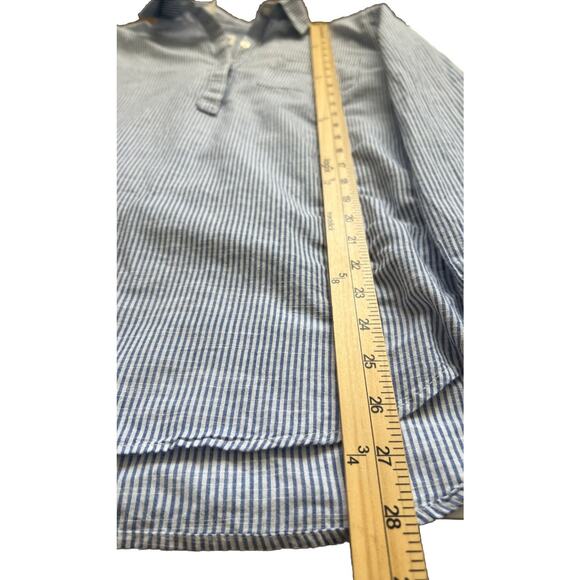 NWT Gap Boyfriend Popover Shirt Women XS Striped  Blue White Long Sleeves Cotton - Picture 6 of 8